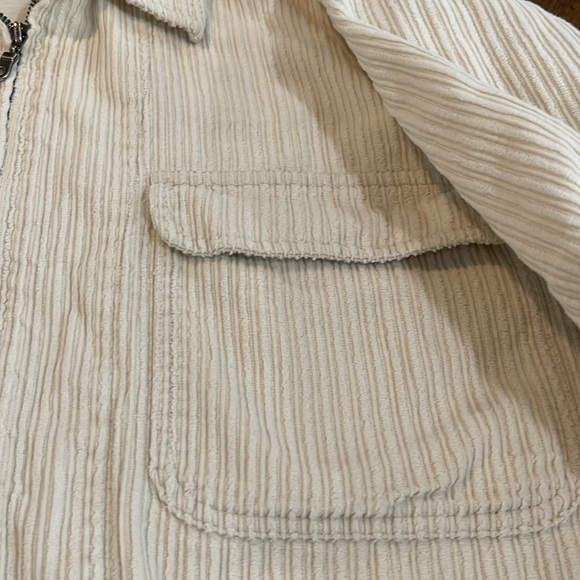 Vintage Anchor Blue Corduroy Shirt Relaxed Oversized jacket cream beige sz L - Picture 5 of 12